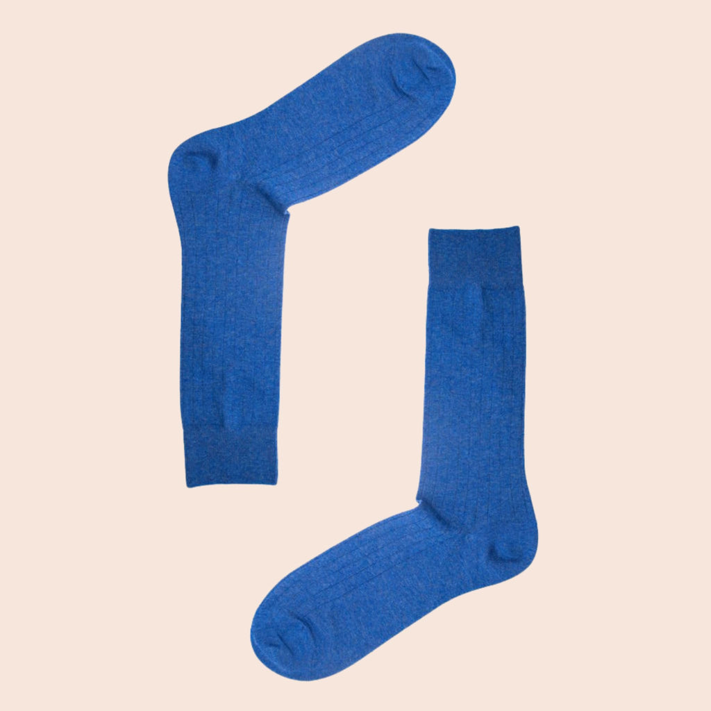 blue ribbed socks