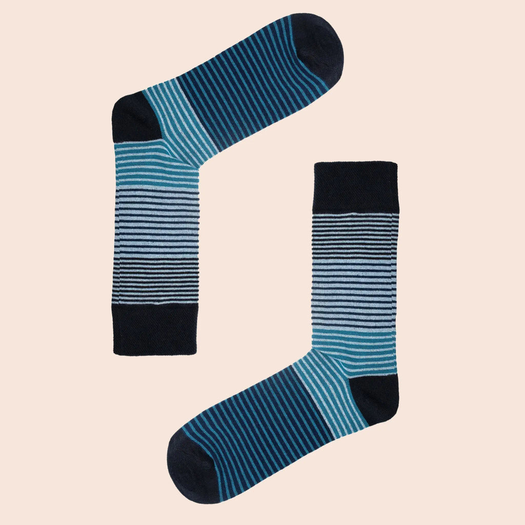 fine blue stripe socks